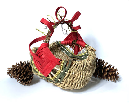 Holiday Grapevine Handle Basket