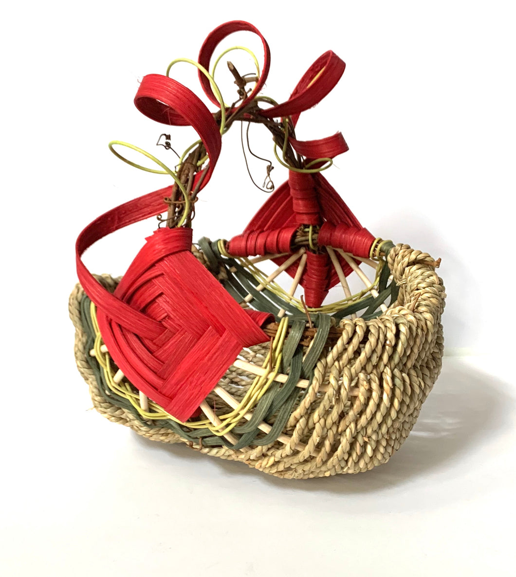 Holiday Grapevine Handle Basket